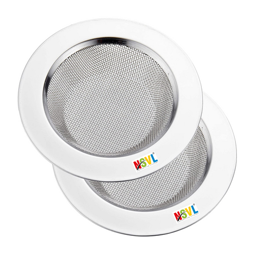 NSVL 2 PC Stainless Steel Kitchen Sink Strainer, Jali, Net, Wash Basin Filter, Stopper, Bathroom Drain Cover