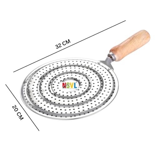 Nsvl roaster pulka grill for gas stove, jali for kitchen cooking, roti grill, brinjal roaster, papad roaster,roti jali (steel wooden handle roaster)