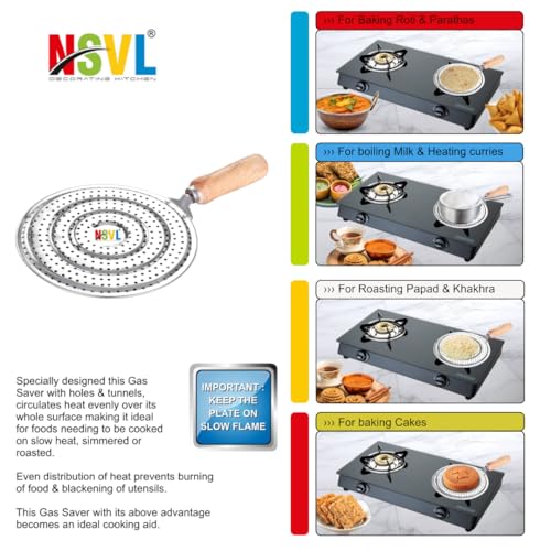 Nsvl roaster pulka grill for gas stove, jali for kitchen cooking, roti grill, brinjal roaster, papad roaster,roti jali (steel wooden handle roaster)