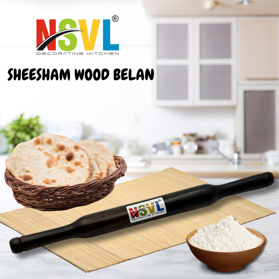NSVL Neem Polpat Chakla Roti Chapati Maker 25 cm with Sheesham Roti Belan Rolling Pin 35 cm (Neem Polpat with Sheesham Belan)