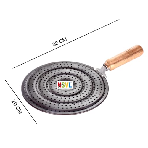 Nsvl roaster pulka grill for gas stove, jali for kitchen cooking, roti grill, brinjal roaster, papad roaster,roti jali (iron wooden handle roaster)