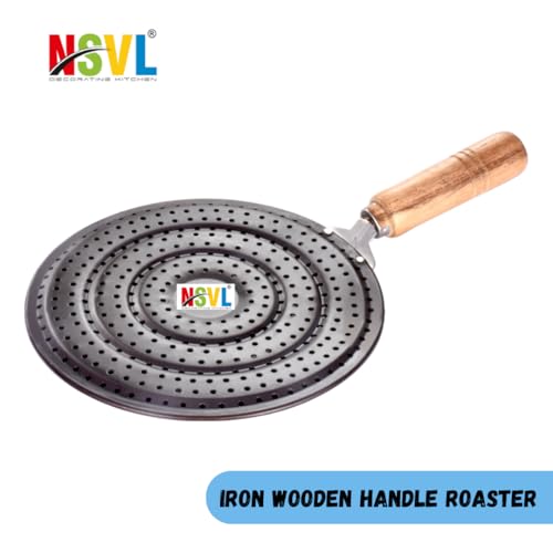 Nsvl roaster pulka grill for gas stove, jali for kitchen cooking, roti grill, brinjal roaster, papad roaster,roti jali (iron wooden handle roaster)