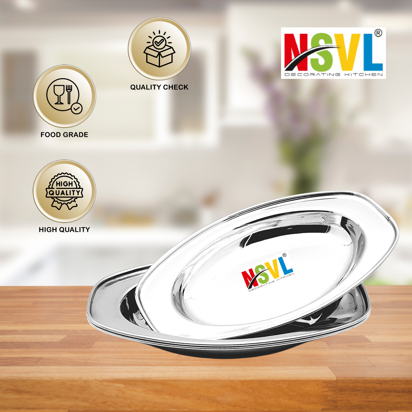 Stainless Steel Serving Plate |Oval Plate|Rice Plate|Dahi Plate|Chat Plate|Subzi Plate