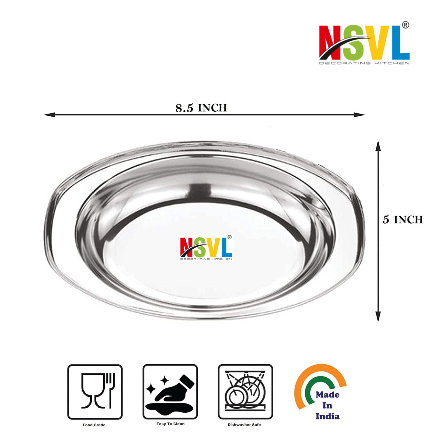 Stainless Steel Serving Plate |Oval Plate|Rice Plate|Dahi Plate|Chat Plate|Subzi Plate