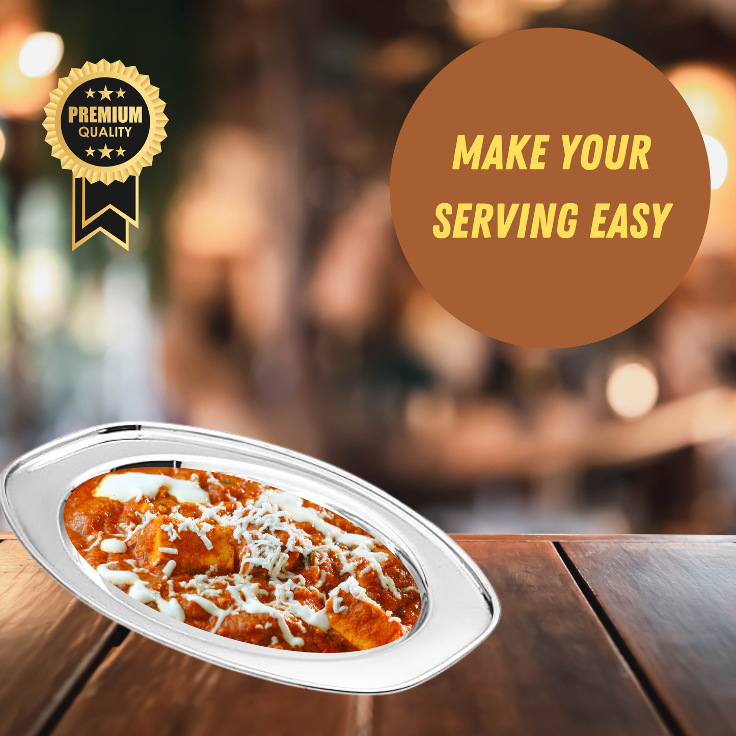 Stainless Steel Serving Plate |Oval Plate|Rice Plate|Dahi Plate|Chat Plate|Subzi Plate