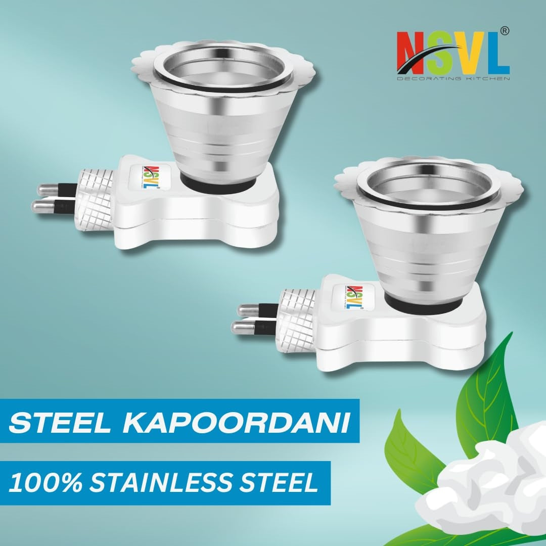 NSVL 2 PC Electric Kapoor Dani Stand Kapur Incense Burner/ kapurdani / kapoordani / Camphor Burner / Classy Puja Articles