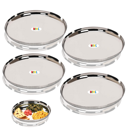 Nsvl Stainless Steel Apple Shape Heavy Gauge Dinner Plates,Premium Dinner Plate with Mirror Finish, 29.5 cm