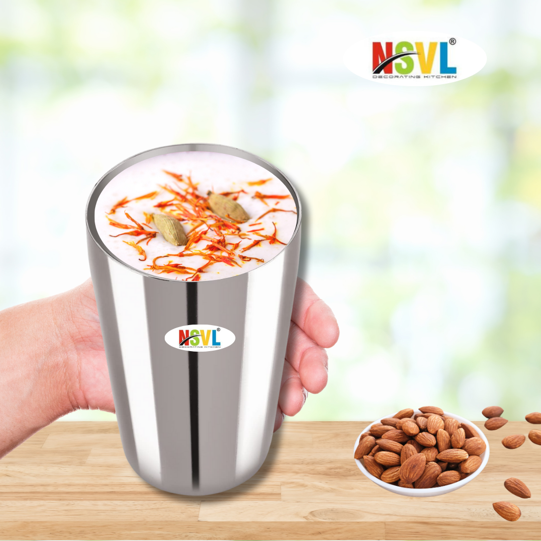 Nsvl Premium Stainless Steel Lassi Glass - 750 ml | Durable and Rust-Resistant | Perfect for Lassi, Milkshakes, and Beverages