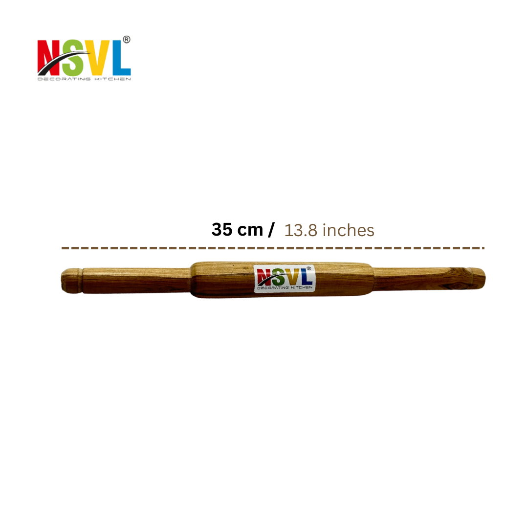 NSVL Wooden Roti Roller Belan Large (Sagwan Wood Punjabi Belan)