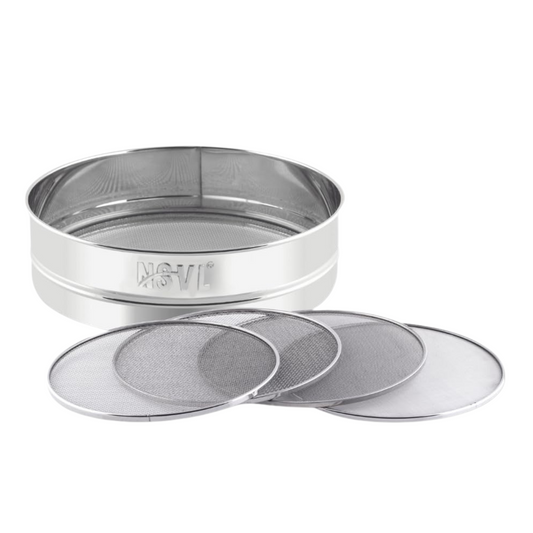 Nsvl Lite Stainless Steel 4 in 1 Interchangeable Sieve/Chalni 1 Unit | Set of 5 | Silver | Gehu/Flour/Atta/Maida Chalni/Spices/Food Strainers