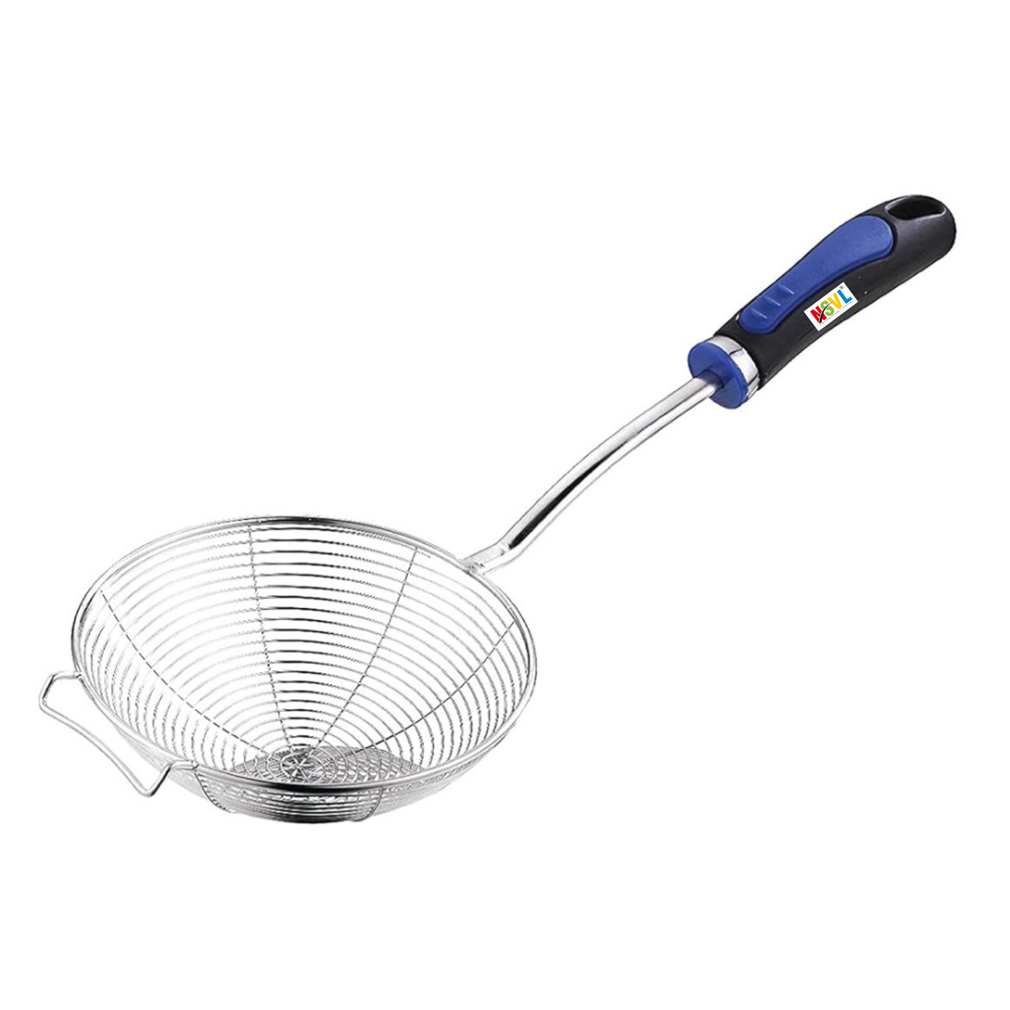 NSVL Blue Handle Frying Strainer DEEP Fry/MESH Strainer/JHARA/Puri Strainer Wire Skimmer 1pc 15cm Diameter
