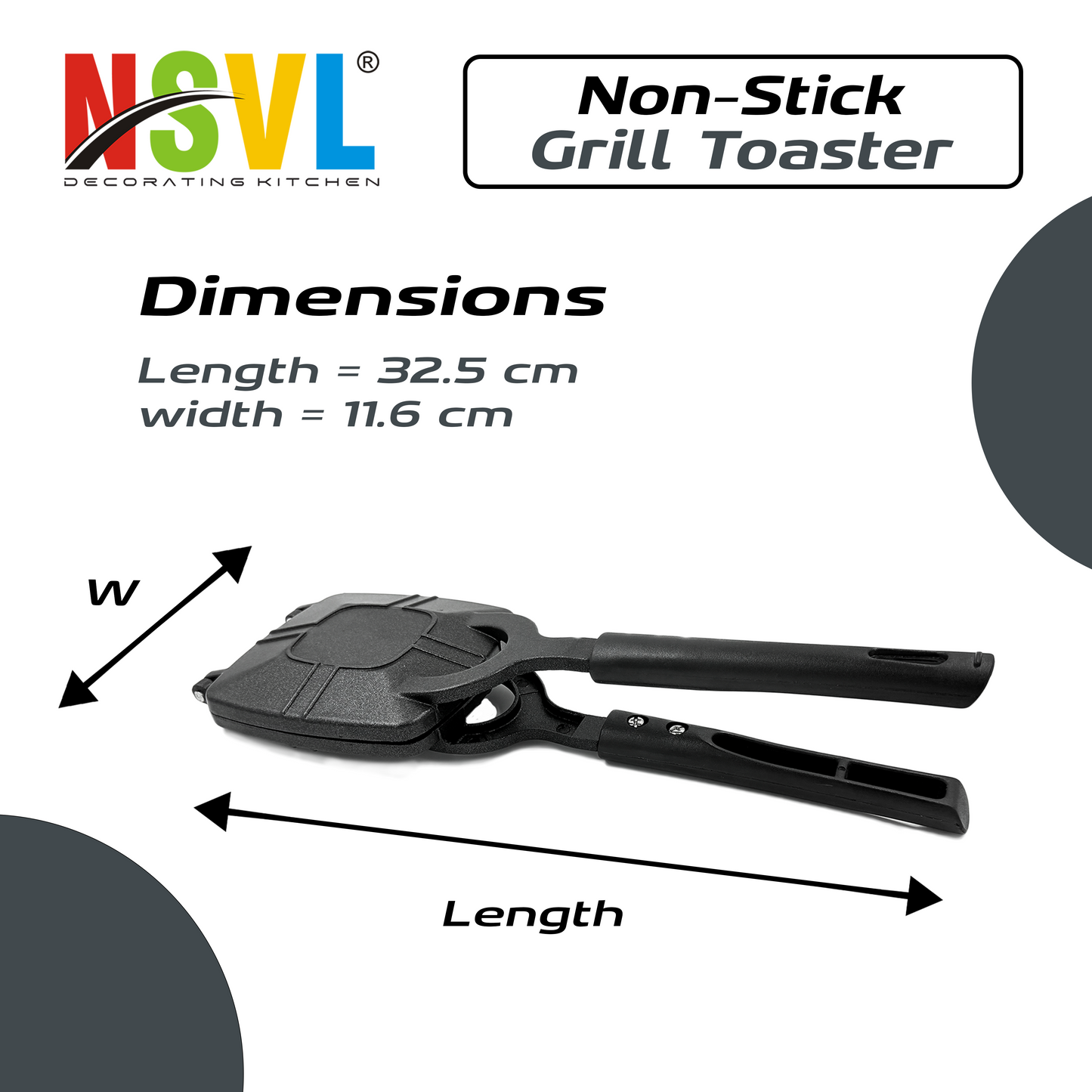 NSVL Grill Gas Sandwich Toaster - Nonstick Grill, Stay-Cool Handles. Perfect for Grill Crispy Sandwich Maker