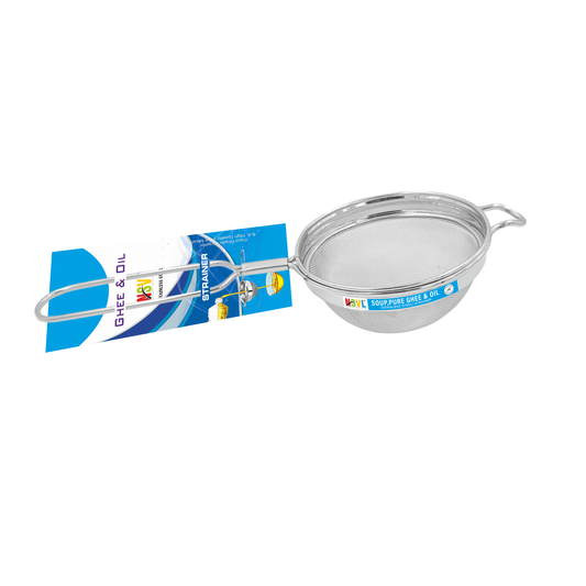 NSVL Stainless Steel Oil & Ghee Strainer/Liquid Filter for Kitchen Use, Large Oil Chalni with Handle, Rice & Juice Use