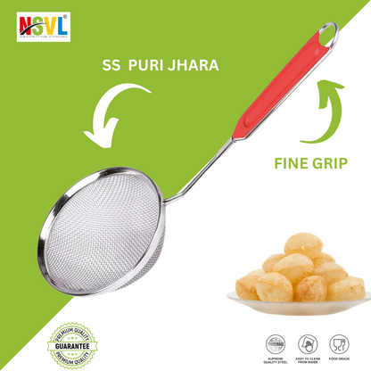 Nsvl Stainless Steel Puri and Multipurpose Jhara , Food Stainer, Suitable for Kitchen Restaurant Party Barbecue Strainer