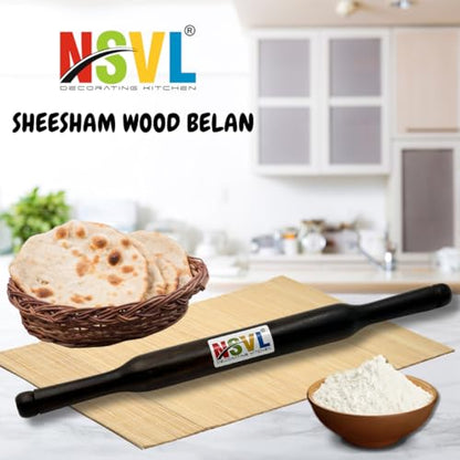 NSVL Wooden Roti Roller Belan Large (Sheesham Wood Belan)