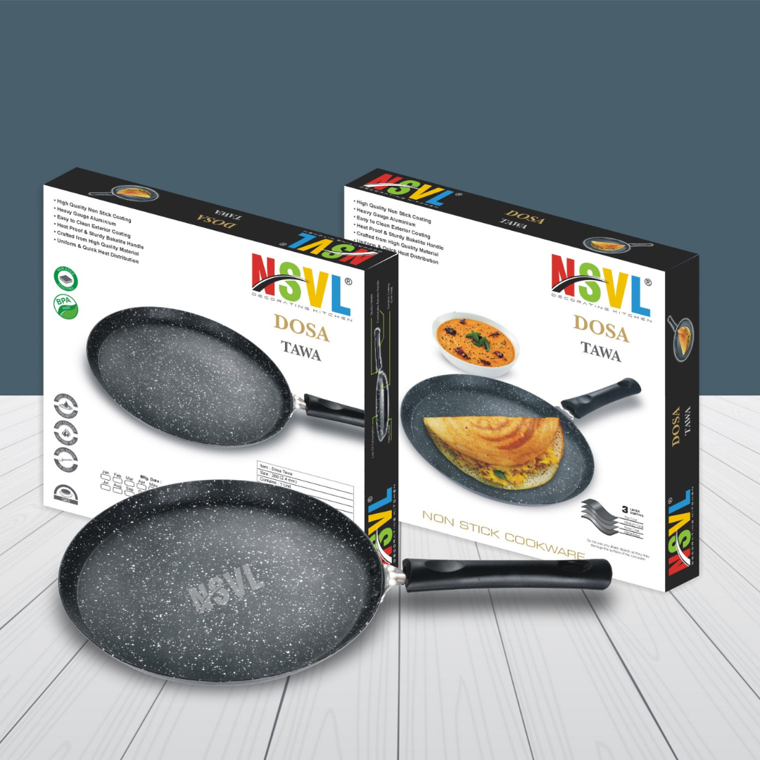 Nonstick Aluminium Cookware Gift Set, 4 Pieces, Includes Tawa, Appam Maker, Kitchen Tool, Mini Uttamapm, Non-Induction Base