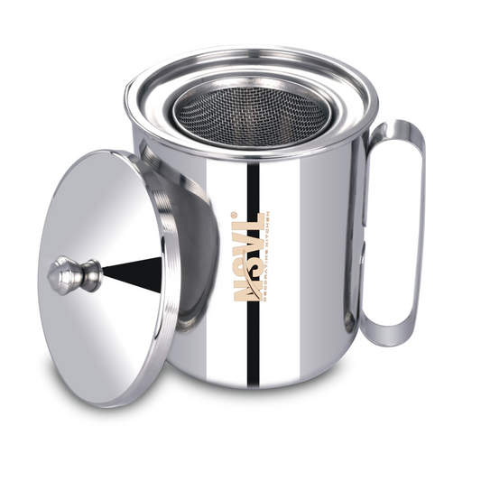 NSVL Stainless Steel Multipurpose Oil & Juicer Pot With Strainer, 1000 ML