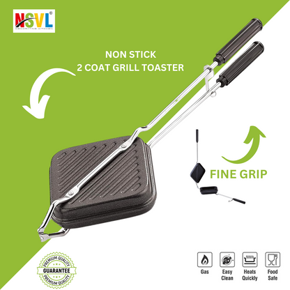 NSVL Non-Stick Grill Toaster Sandwich Maker | Regular Gas Sandwich Maker - Black