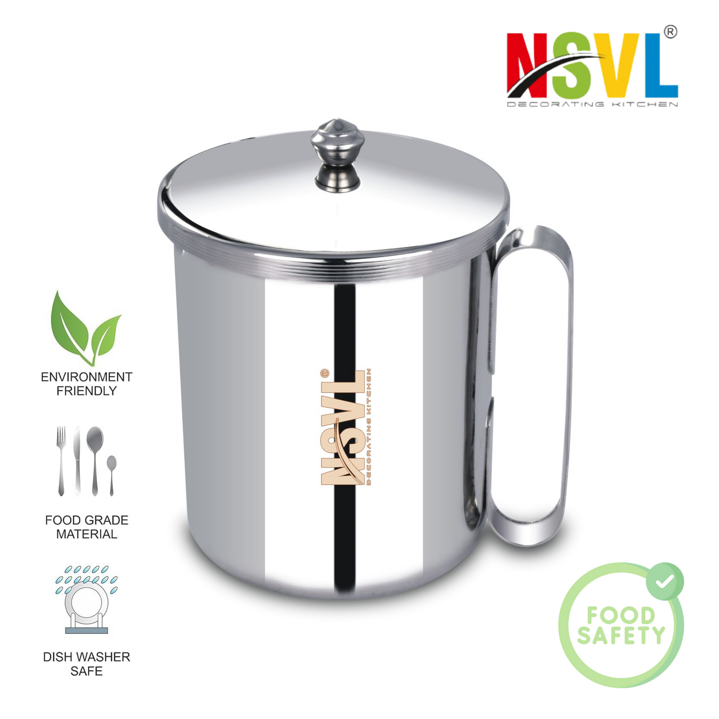 NSVL Stainless Steel Multipurpose Oil & Juicer Pot With Strainer, 1000 ML