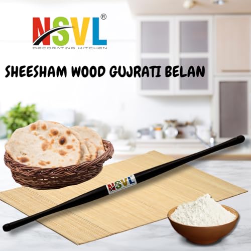 NSVL Wooden Roti Roller Belan Large (Sheesham Wood Gujrati Belan)