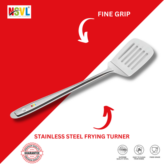 NSVL Stainless Steel(Food Grade) Heavy Gauge Frying Turner for Dosa, Roti, Chapati 33cm