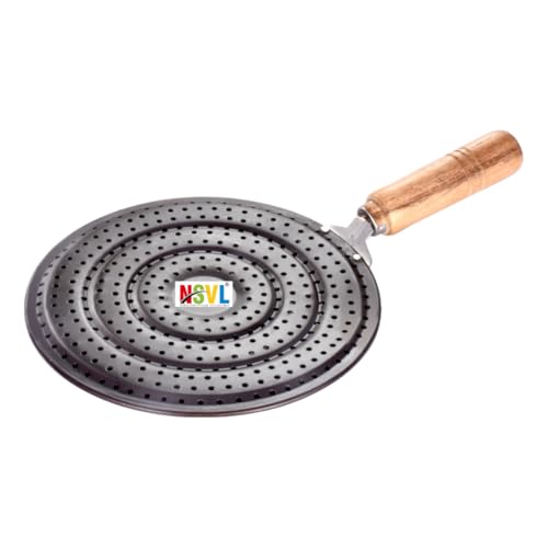 Nsvl roaster pulka grill for gas stove, jali for kitchen cooking, roti grill, brinjal roaster, papad roaster,roti jali (iron wooden handle roaster)