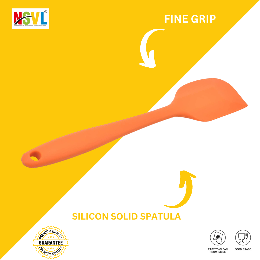 NSVL Silicone Spatula|Baking Spoon for Non Stick Cookware|Heat Resistant Cake Spatula,8 Inch