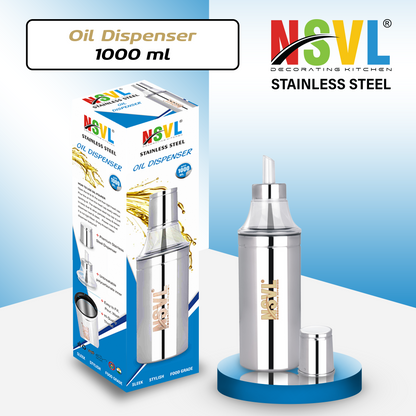 Nsvl Stainless Steel Oil Dispenser | Oil Container | Oil Pourer | Oil Pot | Oil Can| Oil Bottle