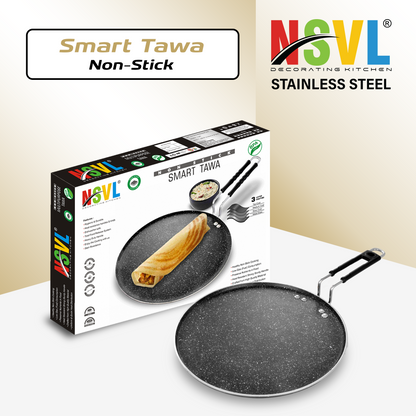 NSVL Dosa Tawa | Non Stick Multi Tawa 4MM Thickness with Handle Cookware Granite Finish PPOA Free Duraslate 4 Layer Coating Pan