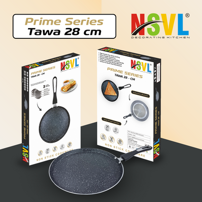 NSVL Prime Series Granite Dosa Tawa 3mm-Thick Non Stick (Induction and Gas Stove Compatible), 280 mm, Aluminium, Black