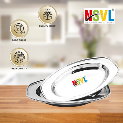 Stainless Steel Serving Plate |Oval Plate|Rice Plate|Dahi Plate|Chat Plate|Subzi Plate