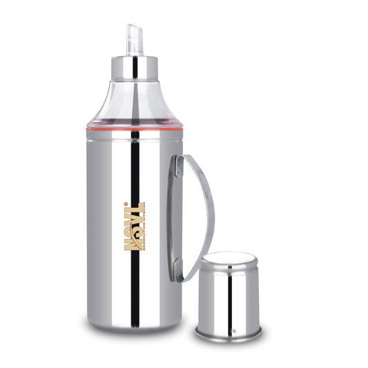 Nsvl Stainless Steel Oil Dispenser with Nozzle 1 Litre (1000 ml) | Oil Container | Oil Pourer | Oil Pot | Oil Can| Oil Bottle with Handle