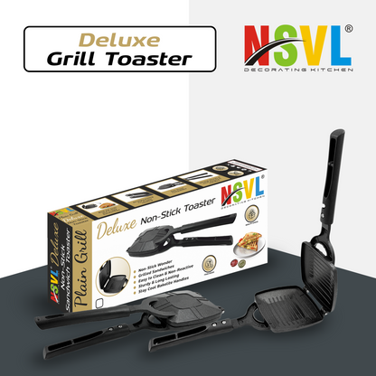 NSVL Grill Gas Sandwich Toaster - Nonstick Grill, Stay-Cool Handles. Perfect for Grill Crispy Sandwich Maker