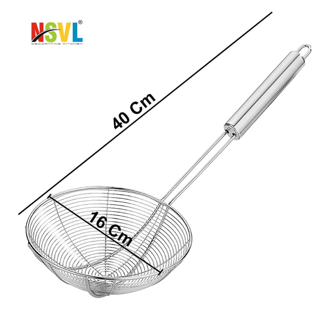 Nsvl Pipe Handle Frying Strainer DEEP Fry/MESH Strainer/JHARA/Puri Strainer