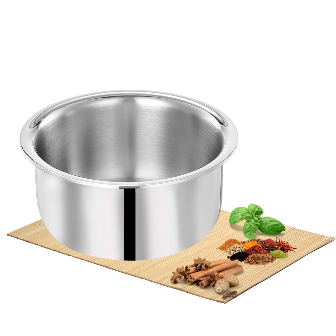 Nsvl Triply Stainless Steel Tope Healthy Cooking | Fast Heat Distribution | Induction Friendly | Non - Stick | Multipurpose Vessel