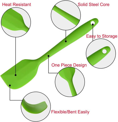 NSVL Silicone Spatula|Baking Spoon for Non Stick Cookware|Heat Resistant Cake Spatula,8 Inch