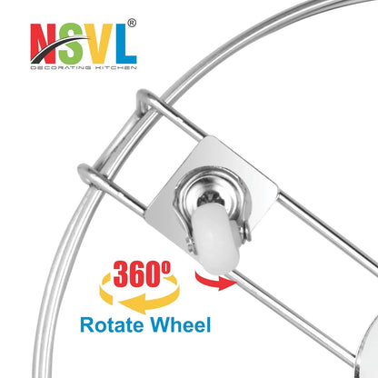 Nsvl Heavy & Strong Stainless Steel Cylinder Trolley with Wheels Gas Trolly/LPG Cylinder Stand Gas Cylinder Trolley