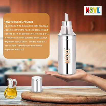 Nsvl Stainless Steel Oil Dispenser | Oil Container | Oil Pourer | Oil Pot | Oil Can| Oil Bottle