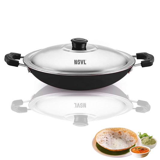 Nsvl Non-Stick Appa Chetty, Aluminium Appachatty, 23cm Diameter, Appachatti, Gas Compatible