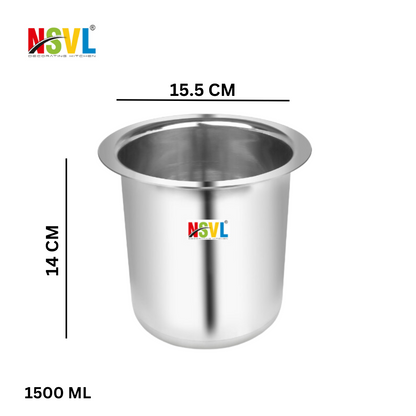 NSVL Stainless Steel Milk Pot with Lid | Steel Milk Boiler Container | Milk Boiling Vessel Gunj for Kitchen (1500 ML)