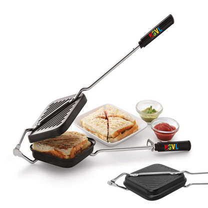 NSVL Non-Stick Grill Toaster Sandwich Maker | Regular Gas Sandwich Maker - Black