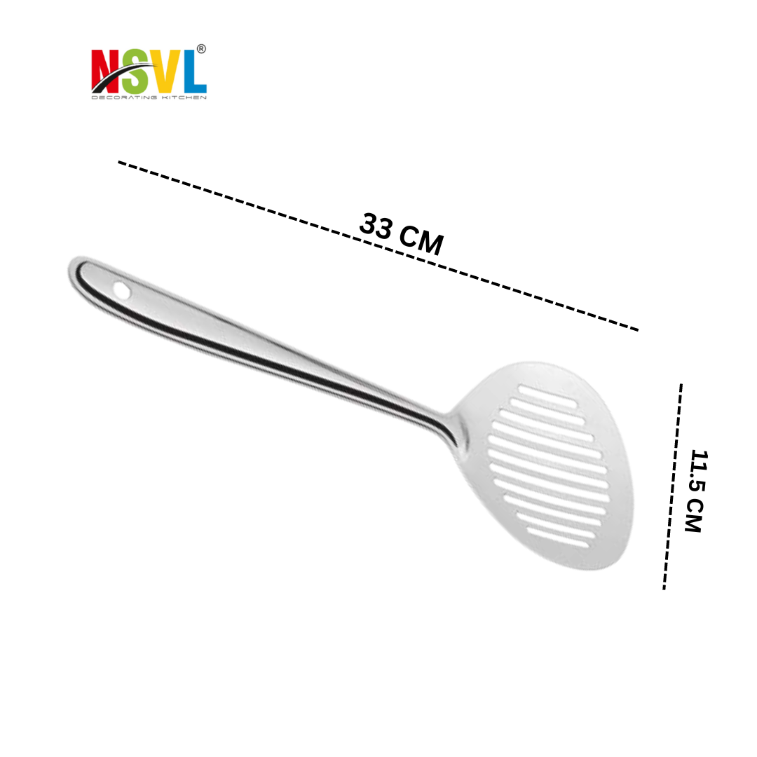 NSVL Stainless Steel Heavy Gauge Jhara/Skimmer/Strainer Steel Frying Spoon/deep Fry for Kitchen