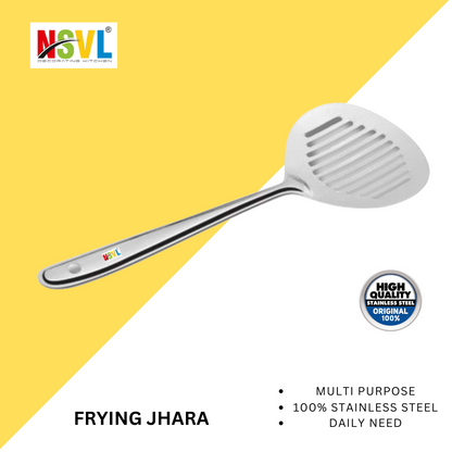 NSVL Stainless Steel Heavy Gauge Jhara/Skimmer/Strainer Steel Frying Spoon/deep Fry for Kitchen