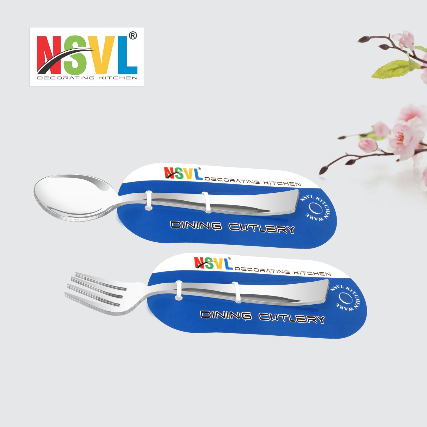 NSVL Plain Design Stainless Steel Heavy Gauge Spoon and Fork Set of 12 Pc Table Spoon 6 Pc /Table Fork 6 Pc