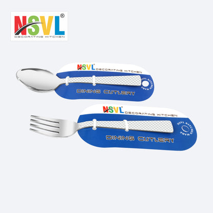 NSVL Dot Design Stainless Steel Heavy Gauge Spoon and Fork Set of 12 Pc Table Spoon 6 Pc /Table Fork 6 Pc