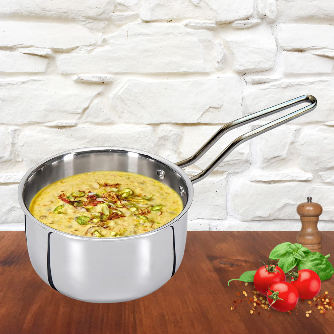 Nsvl Triply Stainless Steel Saucepan for Cooking, Milk Pan Tea Pan, Induction Friendly Saucepot, Triply Cookware