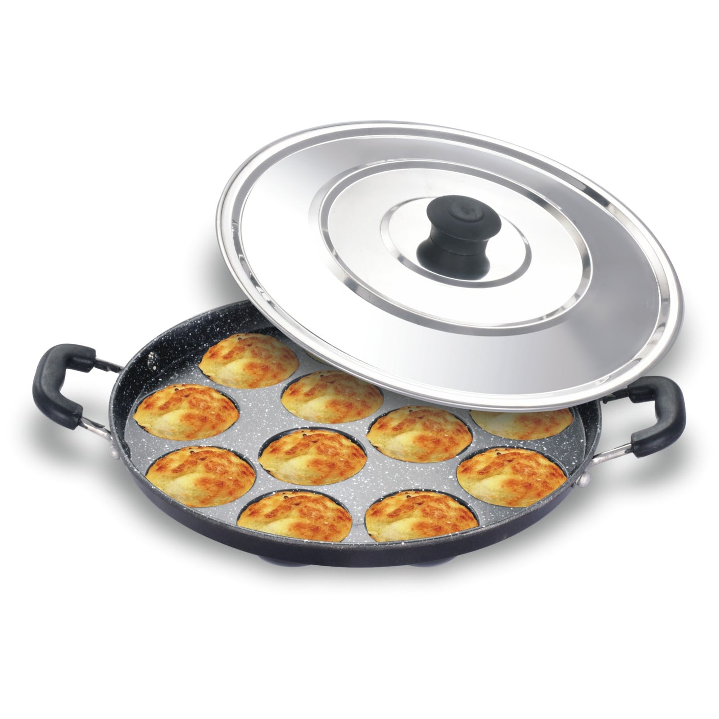 Nonstick Aluminium Cookware Gift Set, 4 Pieces, Includes Tawa, Appam Maker, Kitchen Tool, Mini Uttamapm, Non-Induction Base