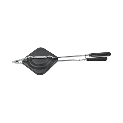 NSVL Black Non-Stick Coated Gas Stove Compatible Hand Toaster Sandwich Maker (Black, Aluminium) (Black Toaster)