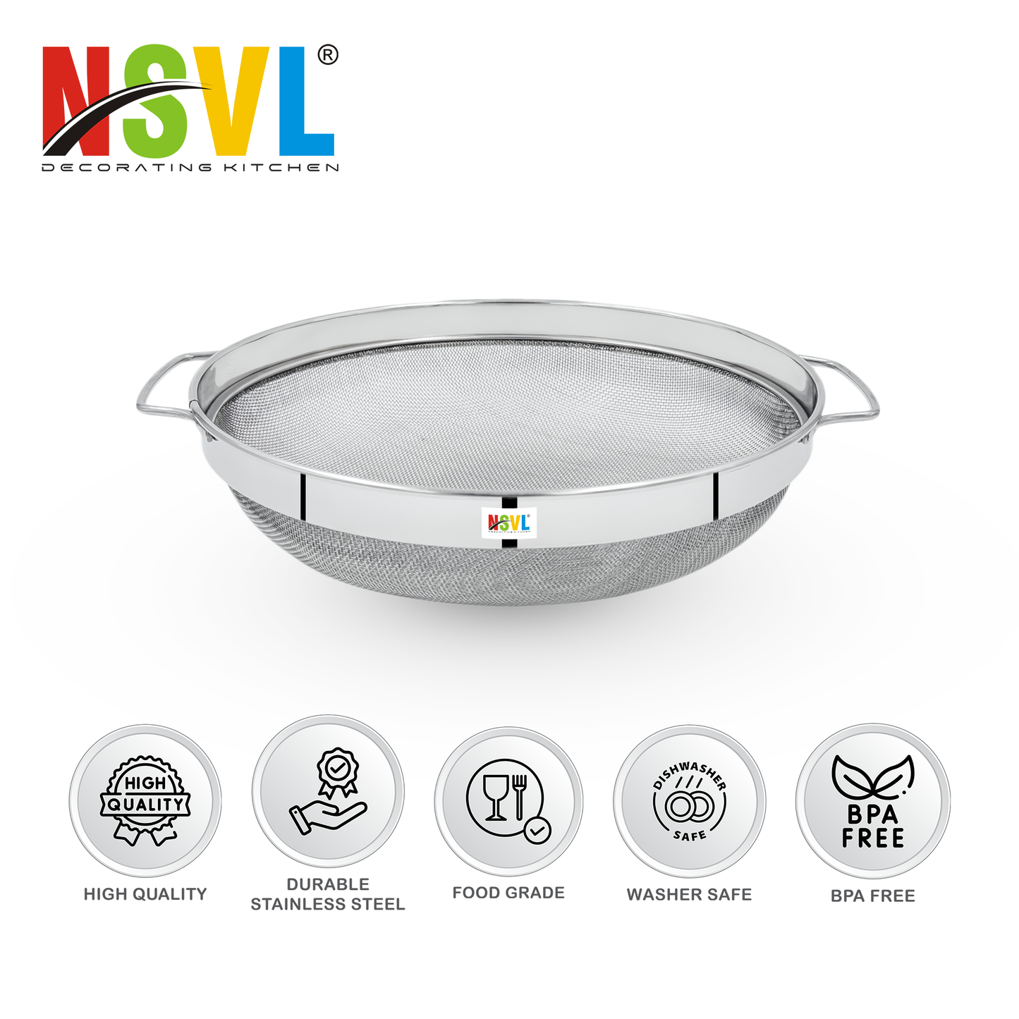 NSVL Stainless Steel Puran Jali Big /Chalani/Strainer | Mesh for Sieving and Pulping of Food Grain and Mango
