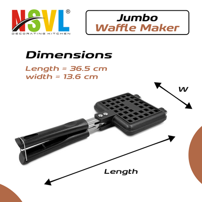 NSVL Die Cast Aluminium Non Stick Waffle Maker | Waffle Pan Cake Maker Machine |Gas Base | 3 Layer Coating | Scratch Proof